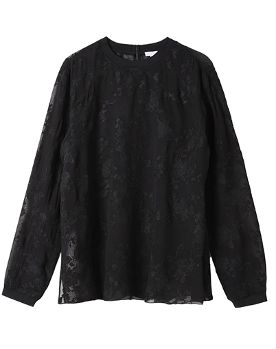 Lala Berlin - Embroidered Georgette Bluse - Lace Garden Black
